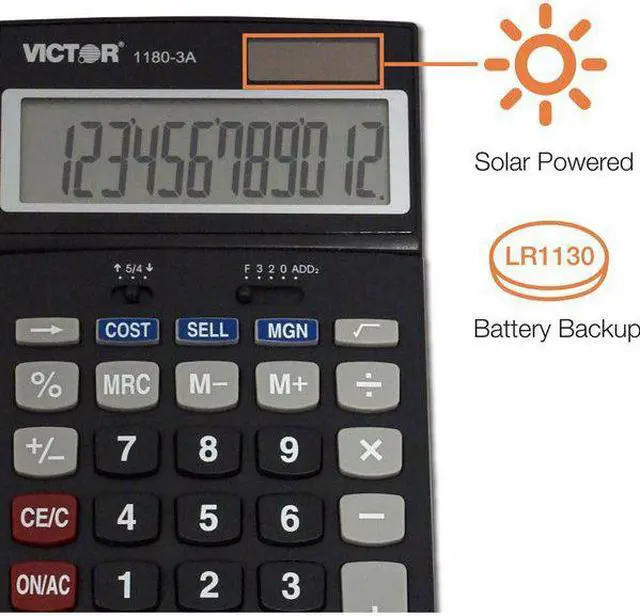 Alt view image 8 of 16 - Victor 1180-3A Antimicrobial Desktop Calculator 12-Digit LCD 11803A