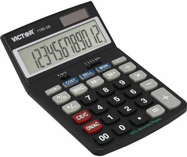 Alt view image 12 of 16 - Victor 1180-3A Antimicrobial Desktop Calculator 12-Digit LCD 11803A