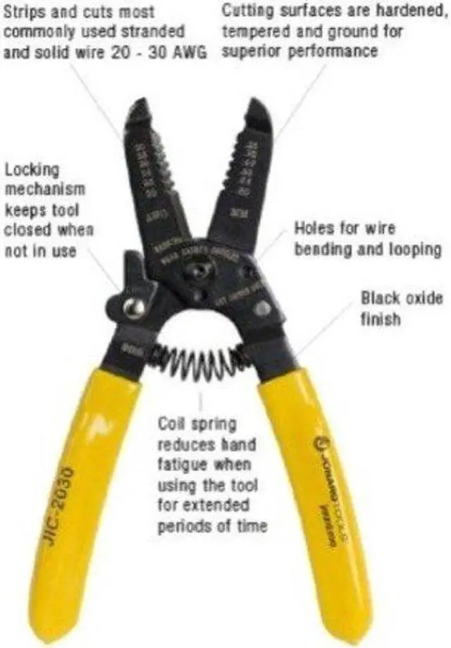 Alt view image 7 of 9 - Jonard Tools Wire Stripper/Cutter,20-30 AWG,6-3/4 In.  JIC-2030