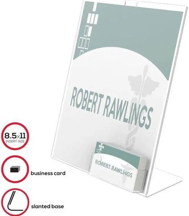 Alt view image 6 of 8 - DEFLECTO 590601GR Sign and Business Card Holder,8-1/2x11