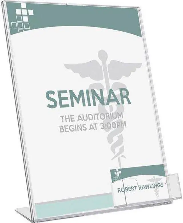 Alt view image 7 of 8 - DEFLECTO 590601GR Sign and Business Card Holder,8-1/2x11