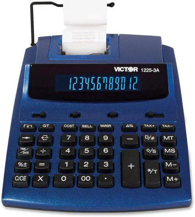 Alt view image 8 of 12 - Victor 1225-3A Antimicrobial Two-Color Printing Calculator Blue/Red Print 3 Lines/Sec 12253A