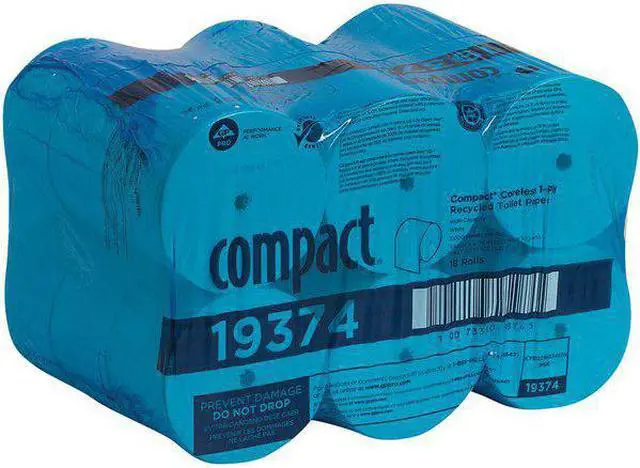 Alt view image 4 of 10 - GEORGIA-PACIFIC 19374 Compact(R) Coreless Toilet Paper, 1 Ply, 3000 Sheets, PK18