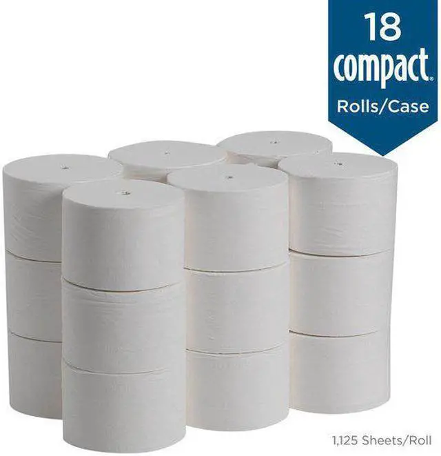 Alt view image 5 of 10 - GEORGIA-PACIFIC 19372 Toilet Paper,Compact,Coreless,2Ply,PK18
