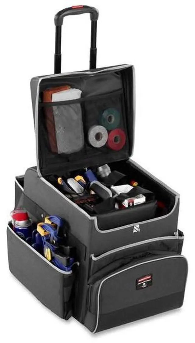 Alt view image 5 of 9 - Rubbermaid Commercial Executive Quick Cart Small 14 1/4 x 16 1/2 x 17 Dark Gray