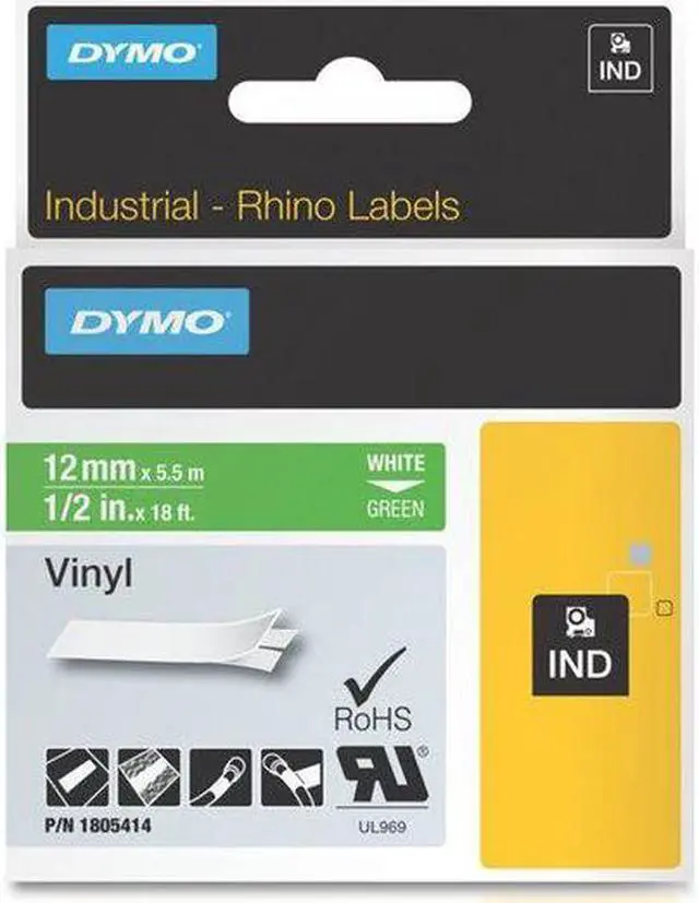 Alt view image 13 of 16 - DYMO IND Vinyl Labels 1/2"