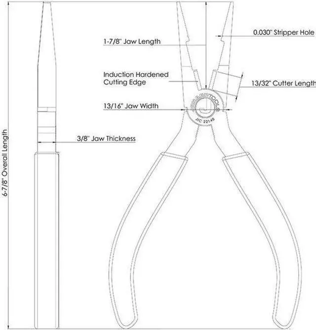 Alt view image 4 of 9 - Combo Crimper Long Nose Plier, 6 7/8 In