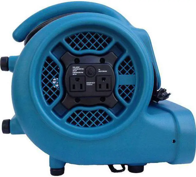Alt view image 9 of 13 - XPOWER X-400A X-400A 1,600 CFM 3-Speed Commercial Air Mover/Carpet Dryer/Floor Blower Fan with Dual Outlets for Daisy