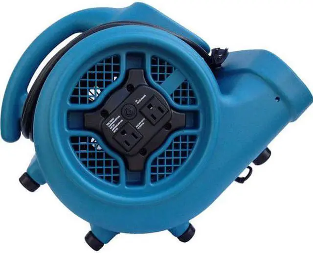 Alt view image 11 of 13 - XPOWER X-400A X-400A 1,600 CFM 3-Speed Commercial Air Mover/Carpet Dryer/Floor Blower Fan with Dual Outlets for Daisy