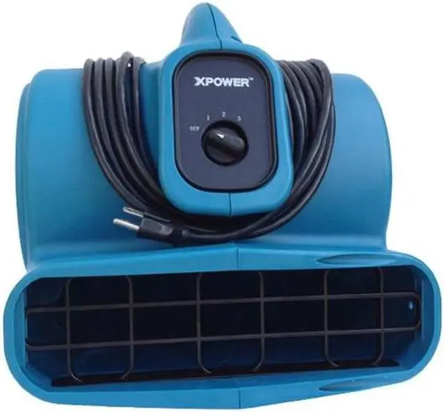 Alt view image 12 of 13 - XPOWER X-400A X-400A 1,600 CFM 3-Speed Commercial Air Mover/Carpet Dryer/Floor Blower Fan with Dual Outlets for Daisy