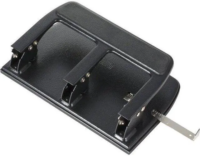 Alt view image 15 of 20 - Officemate Heavy-Duty Punch 3HP 9/32" Holes 40 Sht Cap. Metal Black 90089