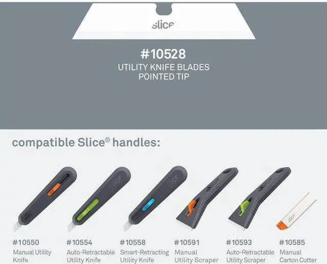 Alt view image 17 of 20 - Slice Smarty Series Ceramic Replacement Blaces 3/Pkg-White Pointed