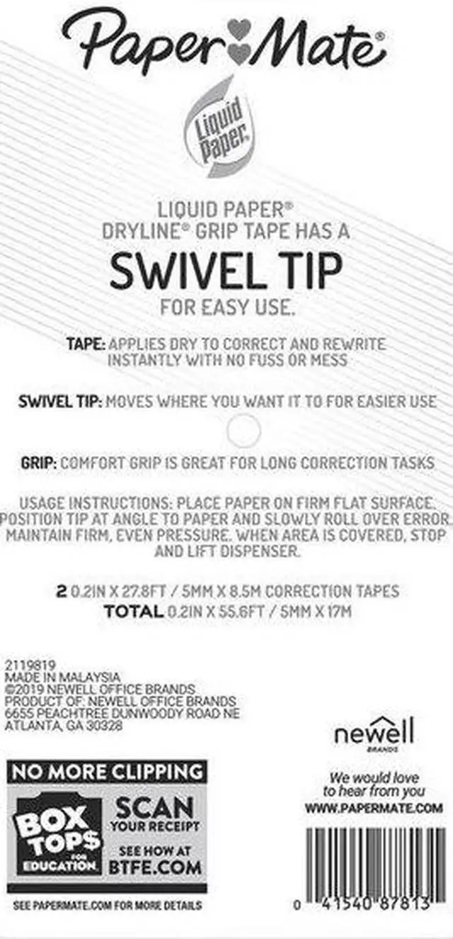 Alt view image 6 of 8 - LIQUID PAPER 87813 Correction Tape,White,PK2