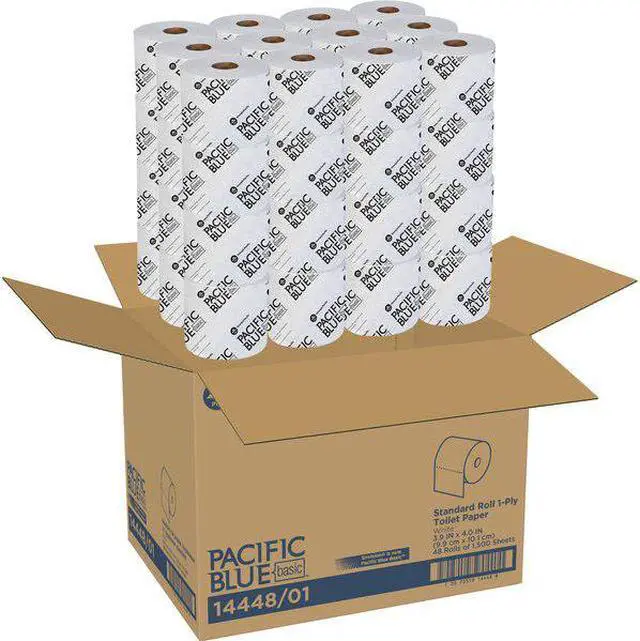 Alt view image 8 of 12 - GEORGIA-PACIFIC 14448/01 Envision Toilet Paper, 1Ply,PK48