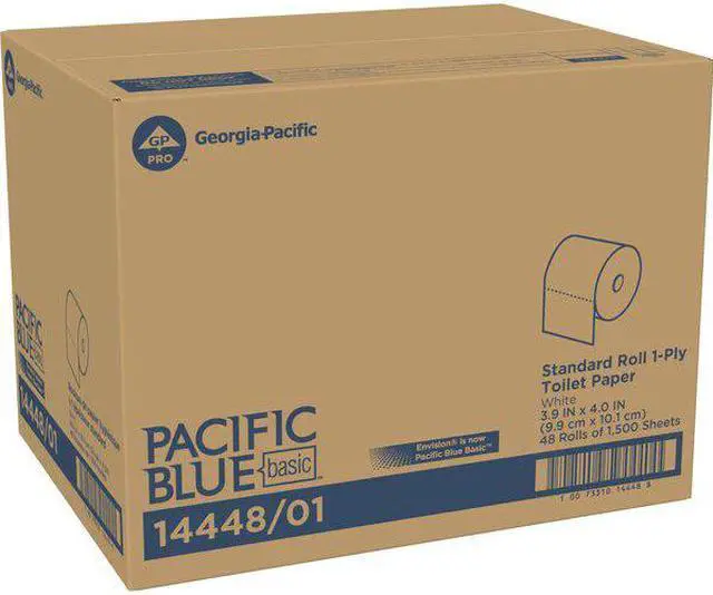Alt view image 7 of 12 - GEORGIA-PACIFIC 14448/01 Envision Toilet Paper, 1Ply,PK48