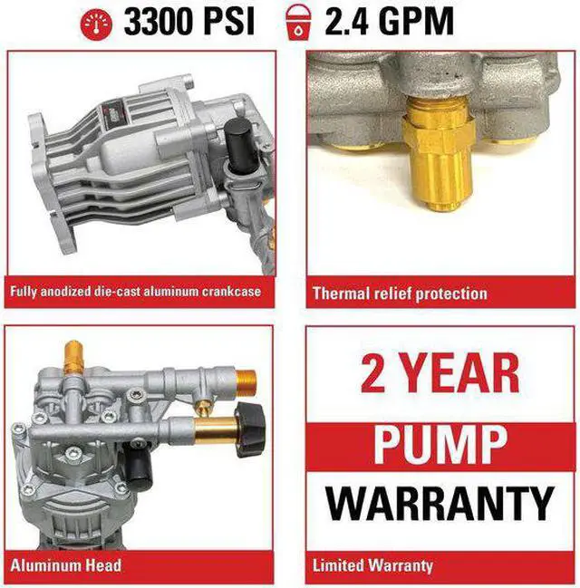 Alt view image 4 of 7 - SIMPSON 90028 Axial Cam Pump Kit, 3300 PSI, 2.4 GPM, 3/4 in OD, Aluminum,