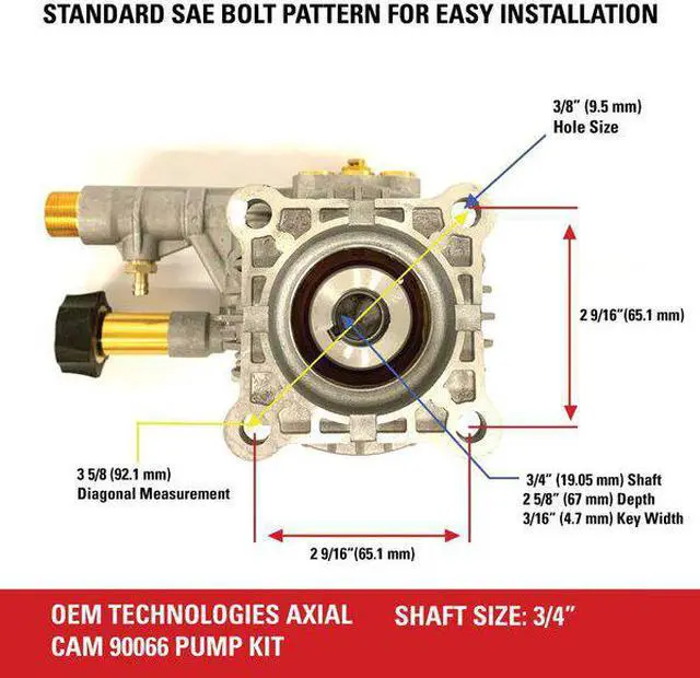 Alt view image 5 of 7 - SIMPSON 90028 Axial Cam Pump Kit, 3300 PSI, 2.4 GPM, 3/4 in OD, Aluminum,