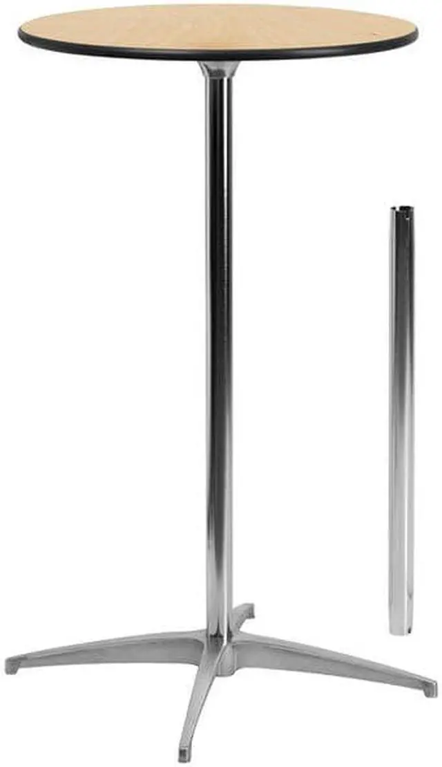 Alt view image 12 of 20 - 24'' Round Wood Cocktail Table with 30'' and 42'' Columns