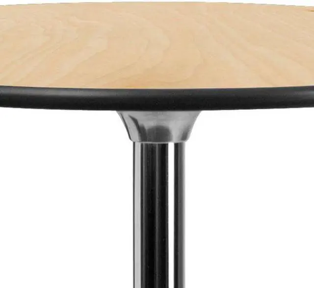 Alt view image 17 of 20 - 24'' Round Wood Cocktail Table with 30'' and 42'' Columns
