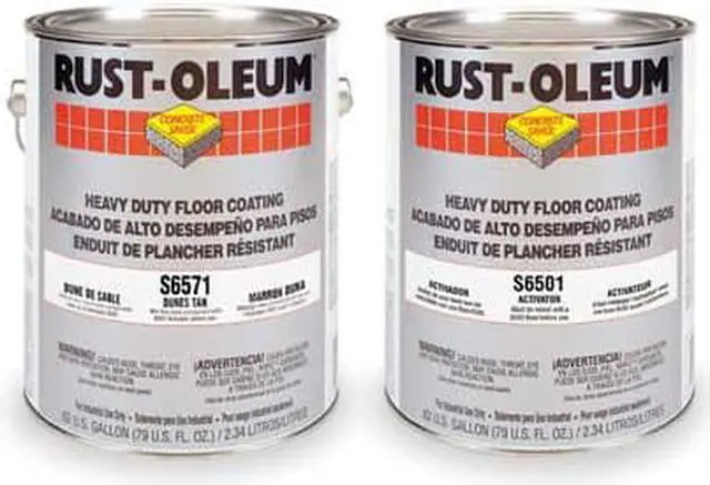 Alt view image 2 of 2 - RUST-OLEUM S6571413 1 gal Floor Coating, High Gloss Finish, Dunes Tan, Solvent