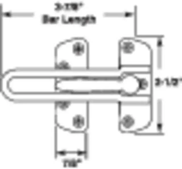 Alt view image 2 of 2 - PRIMELINE TOOLS U 9899 Swing Bar Door Guard,3-7/8" Lx2-1/2" W