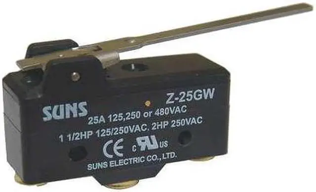 Main image of ZORO SELECT 5JEG2 Snap Action Switch, Hinge, Lever Actuator, SPDT, 25 A @ 480 V