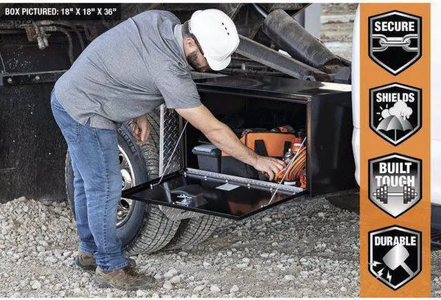 Alt view image 3 of 5 - BUYERS PRODUCTS 1703328 15x13x48 Inch Black Steel Underbody Truck Box with