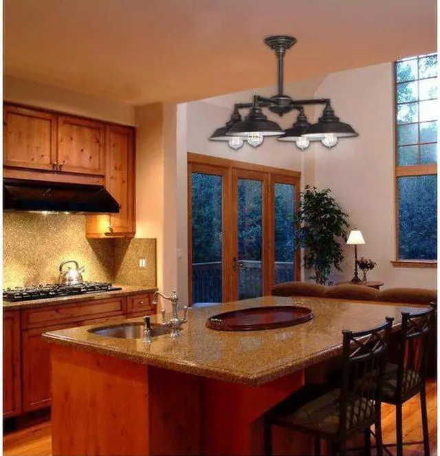 Alt view image 5 of 5 - WESTINGHOUSE 6343300 Four-Light Indoor Convertible Chandelier Ceiling Fixture