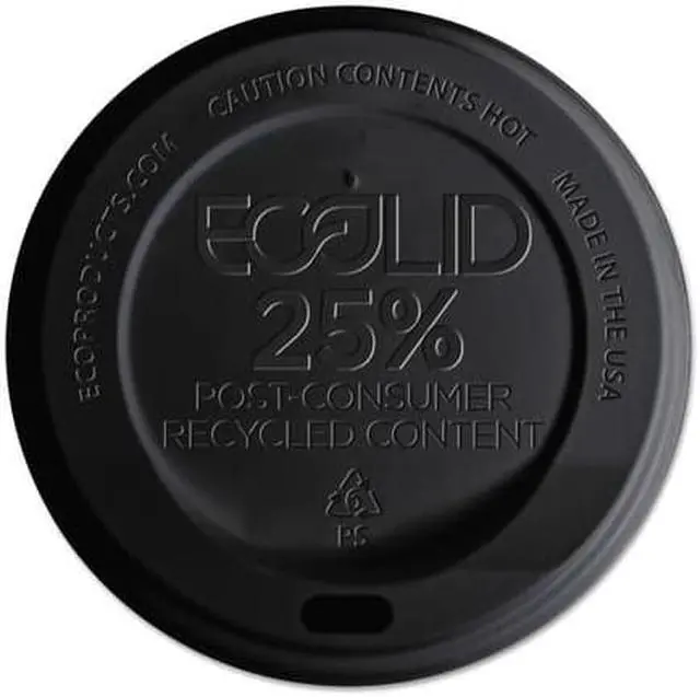 Alt view image 6 of 7 - EcoLid 25% Recy Content Hot Cup Lid, Black, F/10-20oz