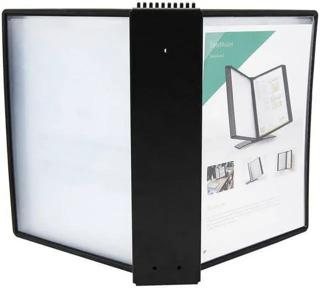 Alt view image 8 of 8 - tarifold wall mounted reference system with 10 easy-load pockets - 20 sheet capacity - letter-size - black (ezw771)
