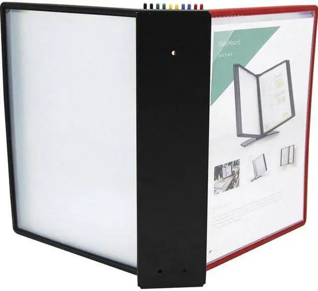 Alt view image 3 of 5 - tarifold easy-load wall display unit with 10 display pockets - assorted colors - 20 sheet capacity (ezw791)