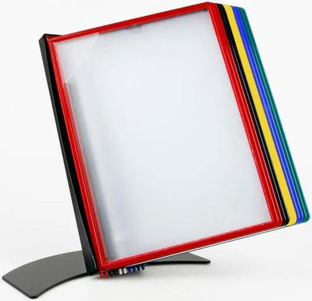 Alt view image 5 of 5 - tarifold easy-load wall display unit with 10 display pockets - assorted colors - 20 sheet capacity (ezw791)