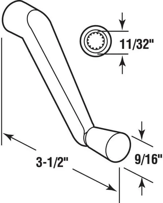 Alt view image 3 of 4 - PRIME-LINE H 4320 Casement Operator Crank Handle with 11 in. Bore, White, PK2