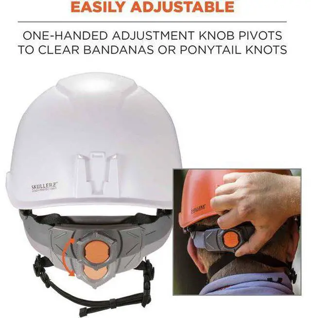 Alt view image 6 of 11 - Ergodyne 60200 Skullerz 8974 Class E Safety Helmet - 6-Point Ratchet Suspension - White