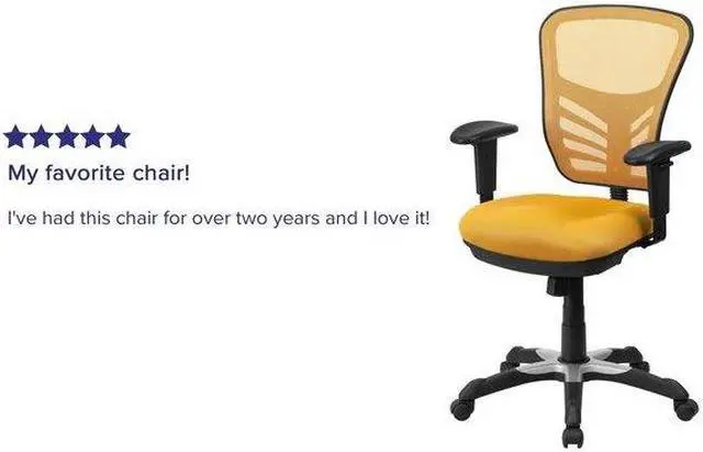 Alt view image 11 of 20 - Mid-Back Yellow-Orange Mesh Multifunction Executive Swivel Ergonomic Office Chair with Adjustable Arms