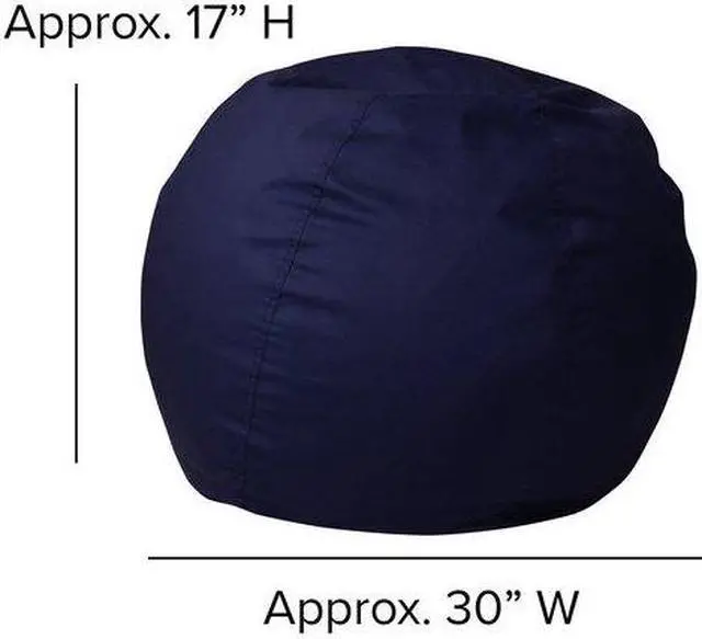 Alt view image 8 of 20 - Small Solid Navy Blue Kids Bean Bag Chair