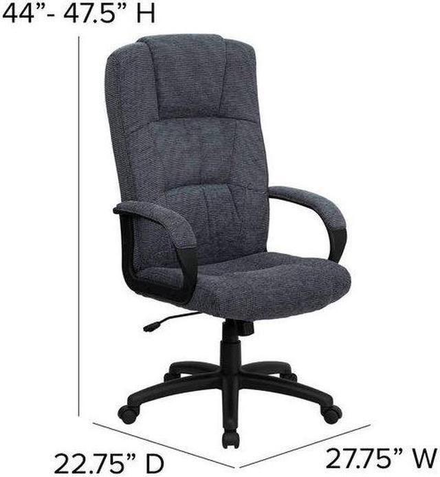 Alt view image 16 of 20 - Flash Furniture BT-9022-BK-GG High Back Gray Fabric Executive Office Chair
