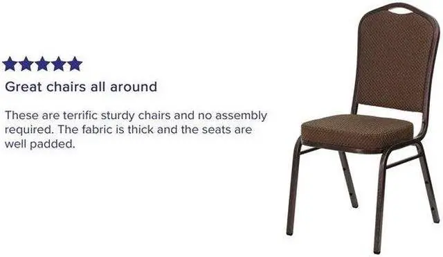 Alt view image 8 of 20 - HERCULES Series Crown Back Stacking Banquet Chair in Brown Patterned Fabric - Copper Vein Frame