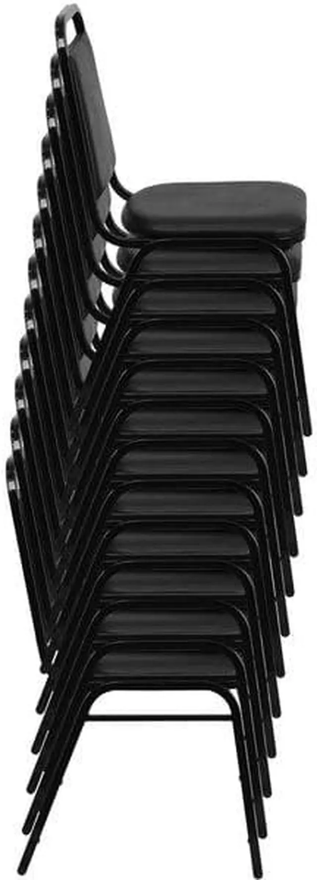 Alt view image 11 of 20 - HERCULES Series Trapezoidal Back Stacking Banquet Chair in Brown Vinyl - Copper Vein Frame