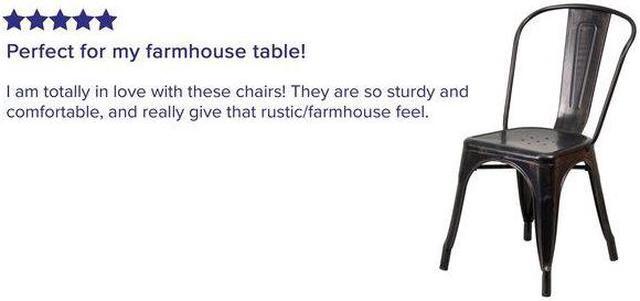 Alt view image 17 of 20 - Commercial Grade Black-Antique Gold Metal Indoor-Outdoor Stackable Chair