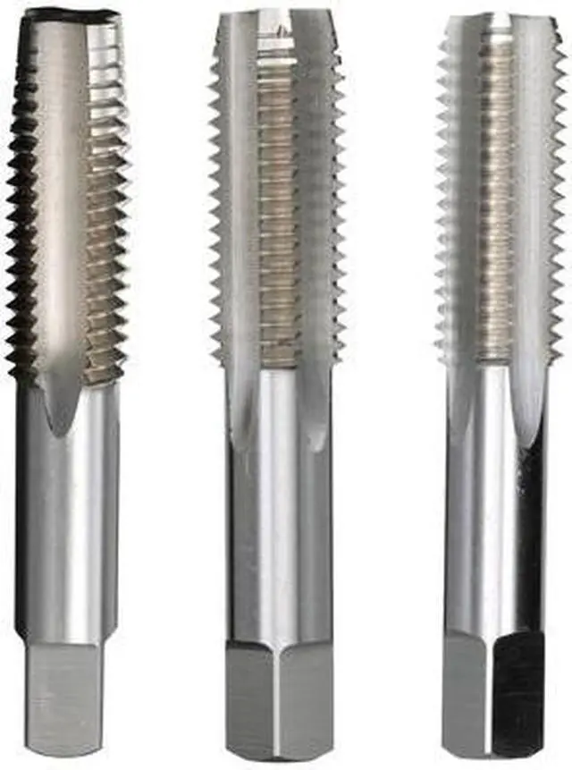 Alt view image 9 of 9 - Drill America T/A Series High-Speed Steel Hand Threading Tap Set, Uncoated (Bright) Finish, Round with Square End Shank, #10-32 Size (Pack of 1)