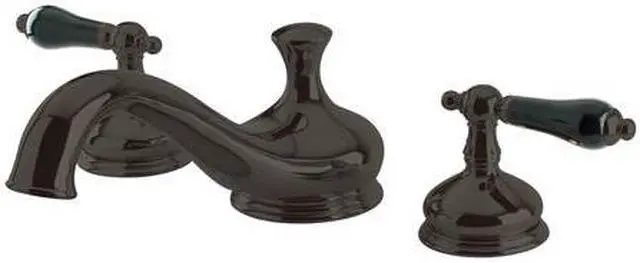 Alt view image 3 of 6 - Kingston Brass KS3335PKL Heritage Onyx Roman Tub Filler With Black Porcelain Lev