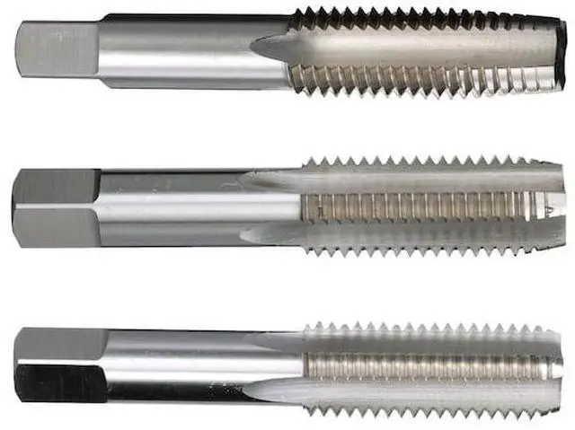 Alt view image 12 of 12 - Drill America T/A Series High-Speed Steel Hand Threading Tap Set, Uncoated (Bright) Finish, Round with Square End Shank, 7/16"-20 Size (Pack of 1)