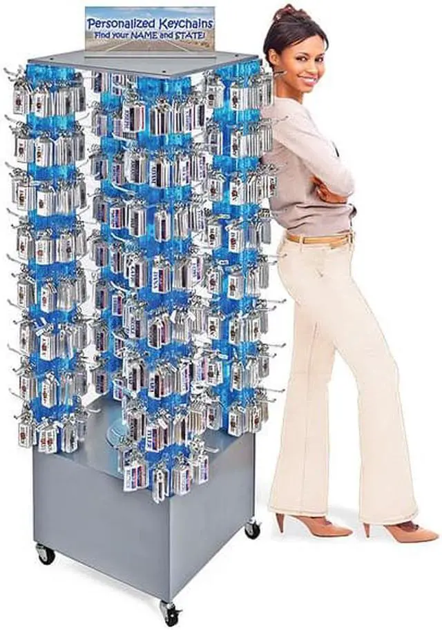 Alt view image 2 of 6 - AZAR DISPLAYS 700228-GRE Multi-Tower Pegboard Floor Revolving Display Panel