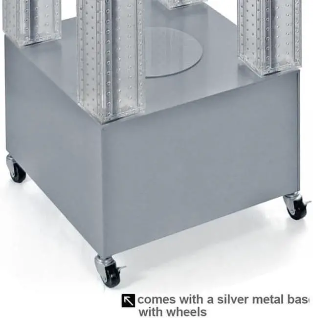 Alt view image 4 of 6 - AZAR DISPLAYS 700228-GRE Multi-Tower Pegboard Floor Revolving Display Panel