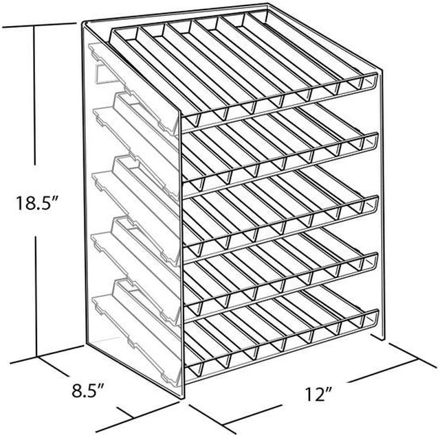 Alt view image 2 of 3 - AZAR DISPLAYS 222685 5 Tier 40 Comp. Cosmetic Nail Polish Display 12"W x 8.5"D