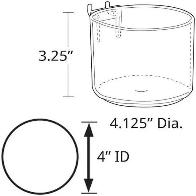 Alt view image 2 of 3 - AZAR DISPLAYS 224051 4" Diameter Cup Display for Pegboard or Slatwall, PK10