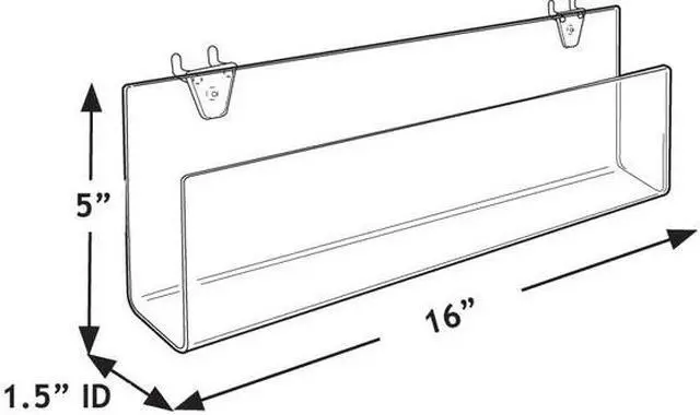 Alt view image 2 of 2 - AZAR DISPLAYS 556091 16" W Acrylic Holder, PK2