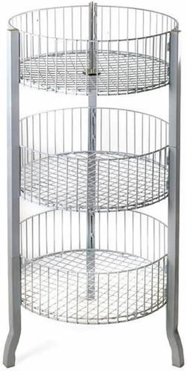 Alt view image 2 of 3 - AZAR DISPLAYS 300703 Three-Tiered Large White Wire Bin