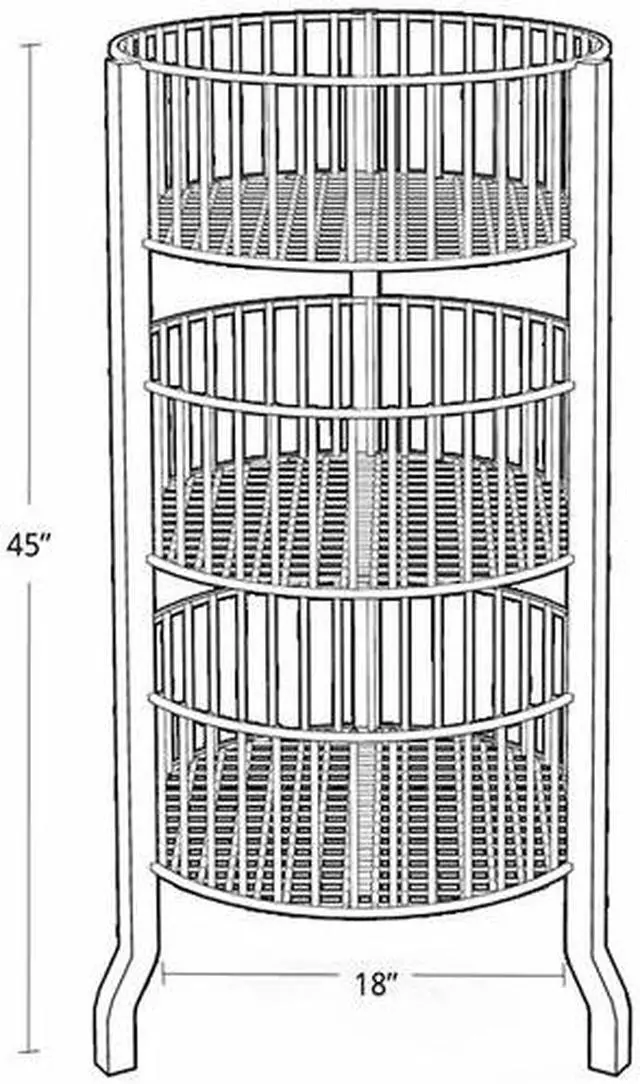 Alt view image 3 of 3 - AZAR DISPLAYS 300703 Three-Tiered Large White Wire Bin
